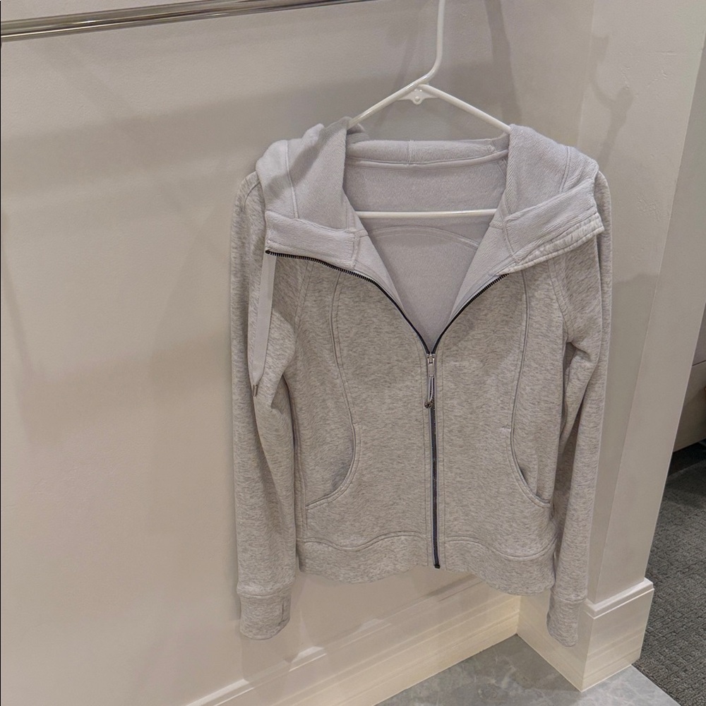 lululemon athletica Light Gray Hooded Zip-Up Jacket